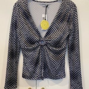 Urban Outfitters New With Tags Long Sleeve Split Front Top